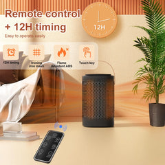 Portable Electric Heater PTC Ceramic Fast Heating Low Noise Smart Remote Touchscreen Hot and Cold Fan For Home Bedroom Office
