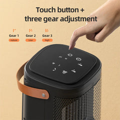 Portable Electric Heater PTC Ceramic Fast Heating Low Noise Smart Remote Touchscreen Hot and Cold Fan For Home Bedroom Office