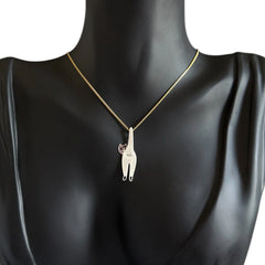 925 Sterling Silver Funny Cat Pendant  Playful Cat Lover Jewellery Gift