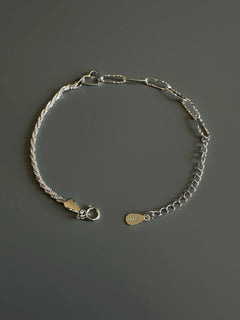 925 Sterling Silver Heart Charm  Minimalist Bracelet