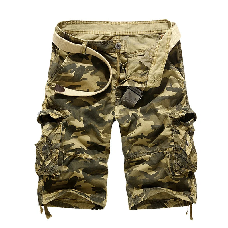 Camouflage Loose Cargo Shorts Men 2025 Summer Military Camo Short Pants Homme Cargo Shorts US size