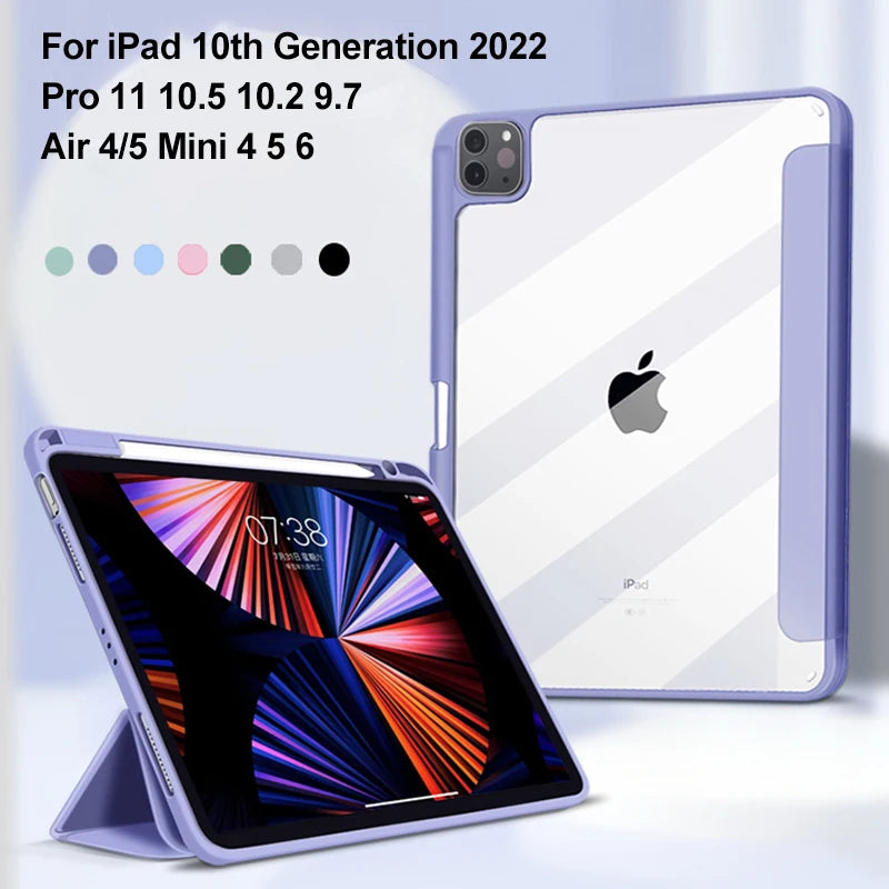 For iPad Air 4 5 Case iPad A16 Case 2025 11th Gen iPad Mini A17 Pro 11 M4 M2 M3 Air 11 Cases 10 9 8th 10.2 9.7 10.5 Cover
