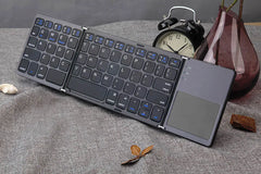 VONTAR Portable Folding Russian Wireless keyboard BT Rechargeable BT Touchpad Keypad for IOS/Android/Windows ipad Tablet
