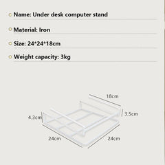 Laptop stand for Notebook Pad Tablet Book, Dormitory Desktop Organizer Student Hanging Basket Under Desk Iron Layered Shelf