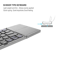 VONTAR Portable Folding Russian Wireless keyboard BT Rechargeable BT Touchpad Keypad for IOS/Android/Windows ipad Tablet
