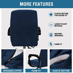 Office Computer Chair Covers Armchair Protector Black Blue High Quality Housse De Chaise Includ Armrest Velet Gamer Chair Covers