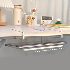 Laptop stand for Notebook Pad Tablet Book, Dormitory Desktop Organizer Student Hanging Basket Under Desk Iron Layered Shelf